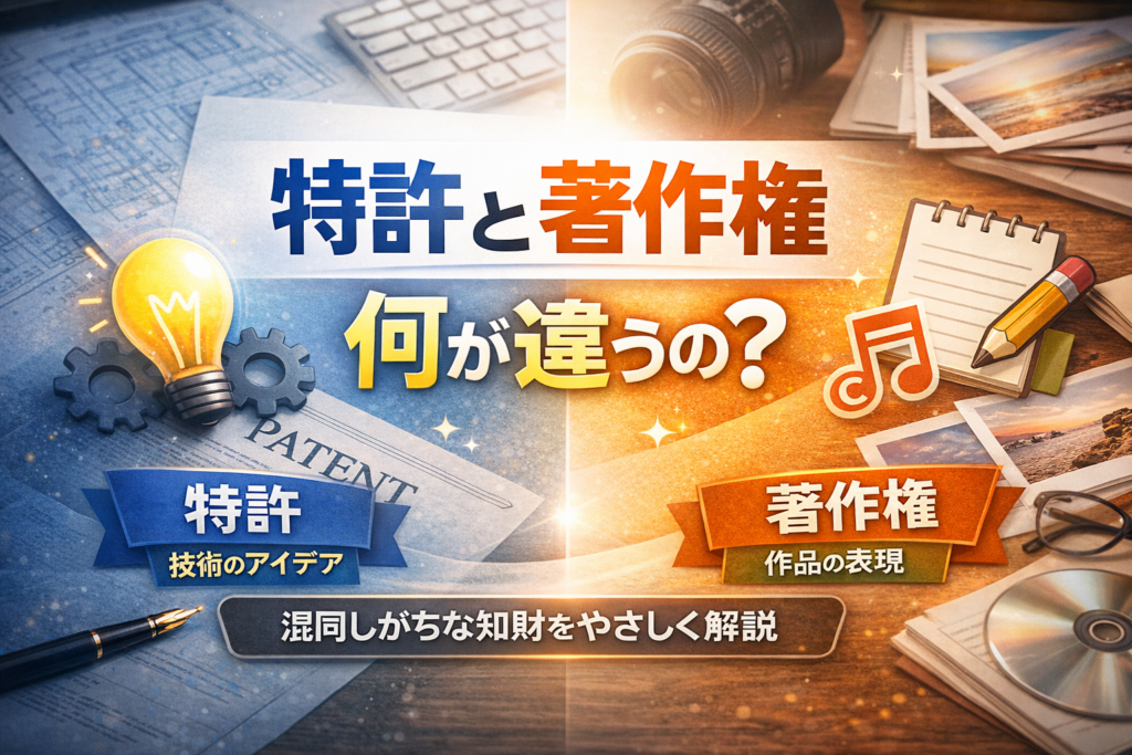 特許と著作権、何が違うの？混同しがちな知財をやさしく整理