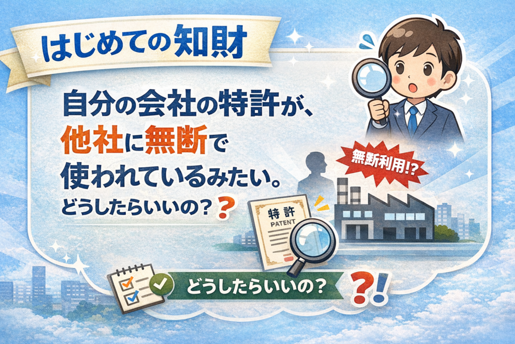知財ビギナーのこれ知りたい :自分の会社の特許が、他社に無断で使われているみたい。どうしたらいいの？